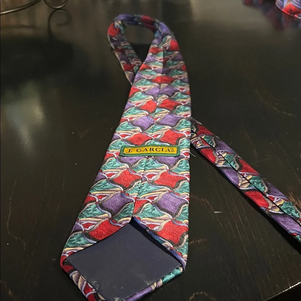 Vintage J. Garcia Multicolor Geometric Tie - Picture 4 of 4